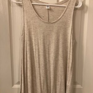 Beige sparkle Luxe scoop neck tank top